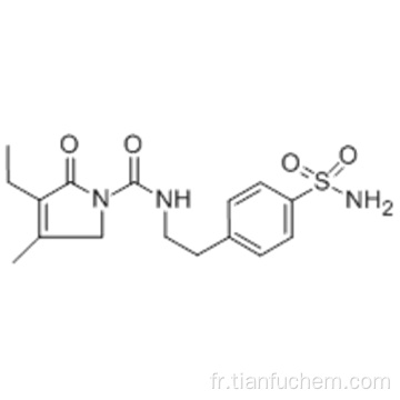 4- [2 - [(3-éthyl-4-méthyl-2-oxo-3-pyrrolin-1-yl) carboxamido] éthyl] benzènesulfonamide CAS 119018-29-0